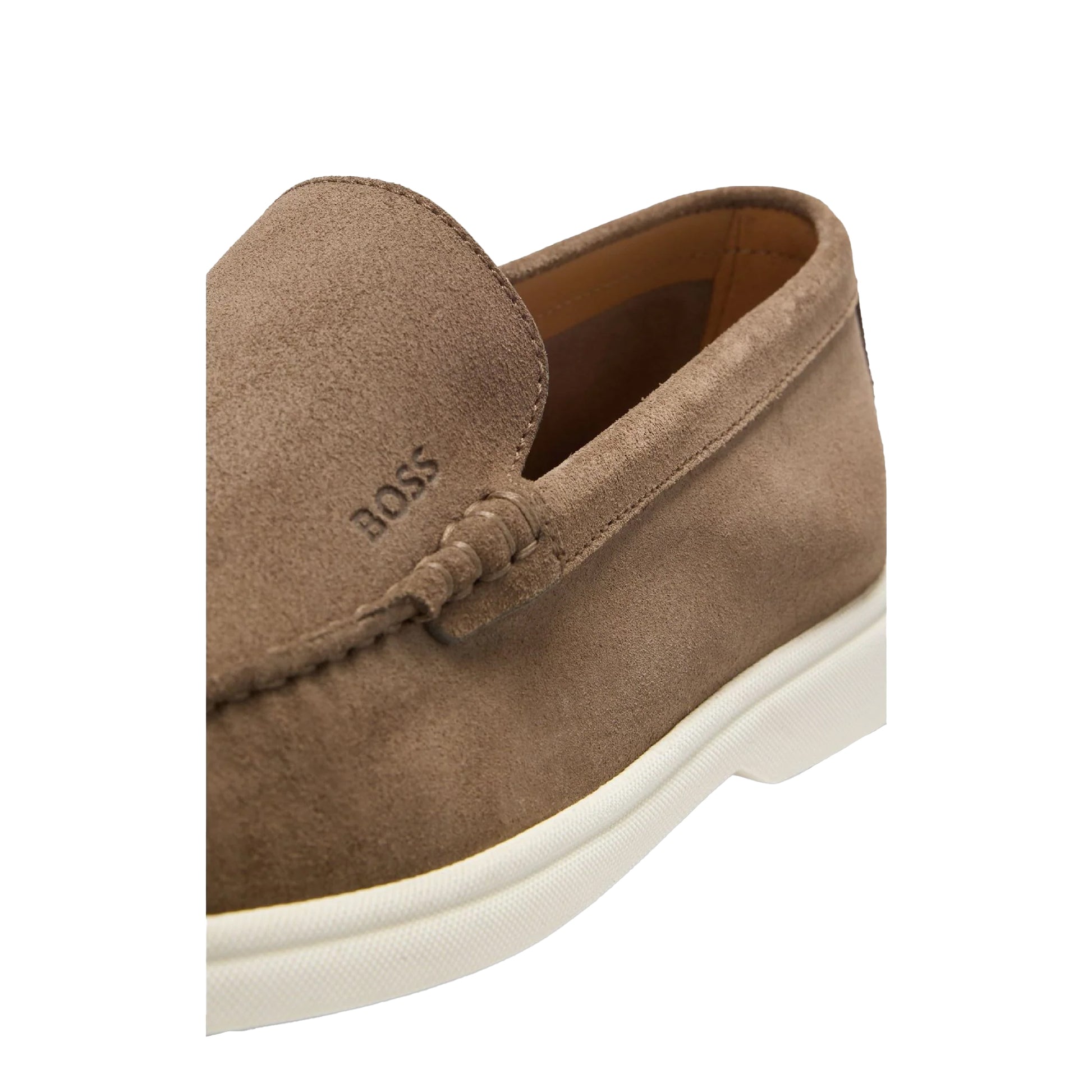 Beige - Pack Shot - Hugo Boss Mens Sienne Suede Loafers