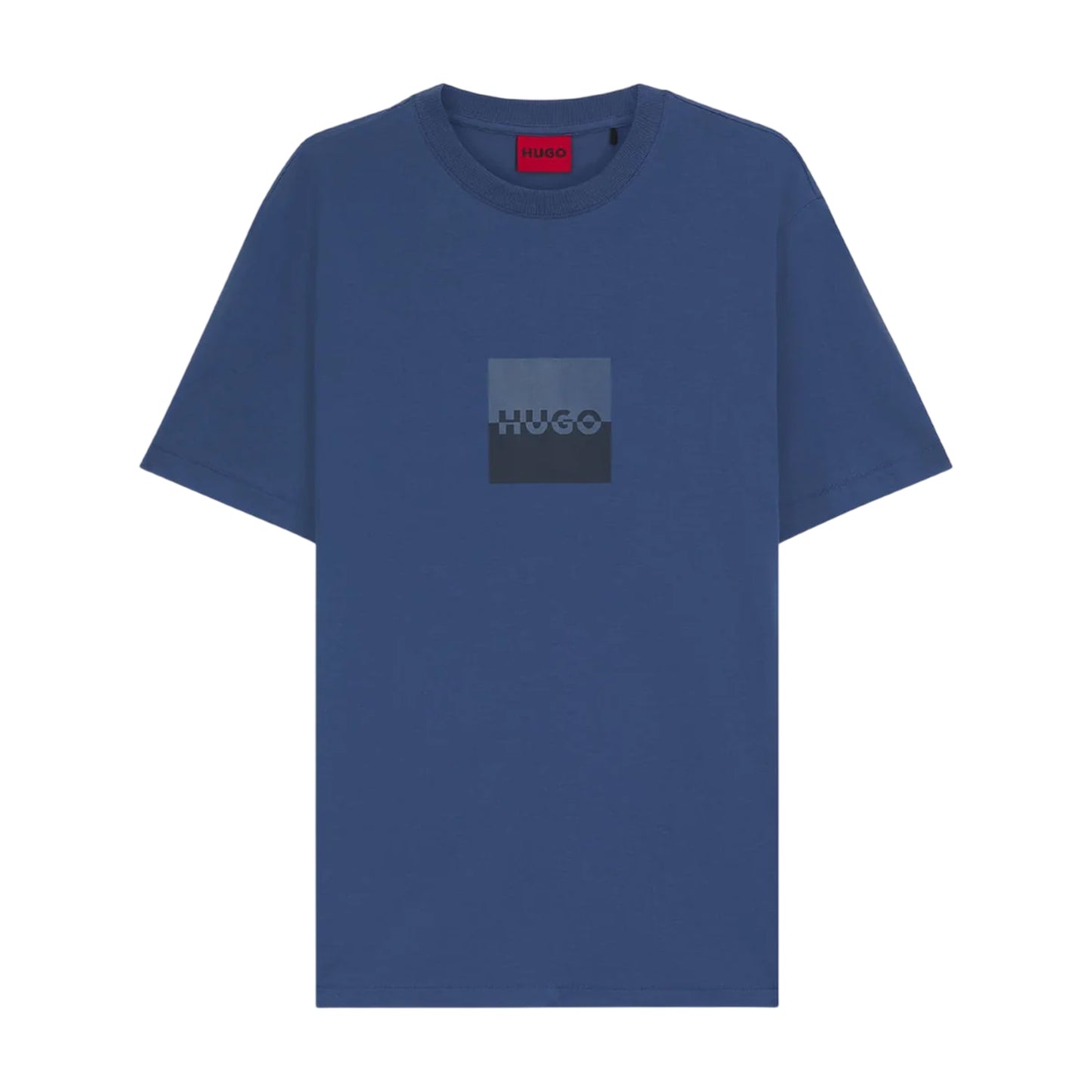 Blue - Front - Hugo Mens Dusplit Logo T-Shirt