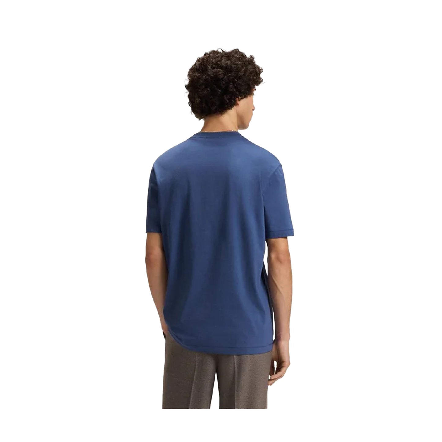 Blue - Back - Hugo Mens Dusplit Logo T-Shirt