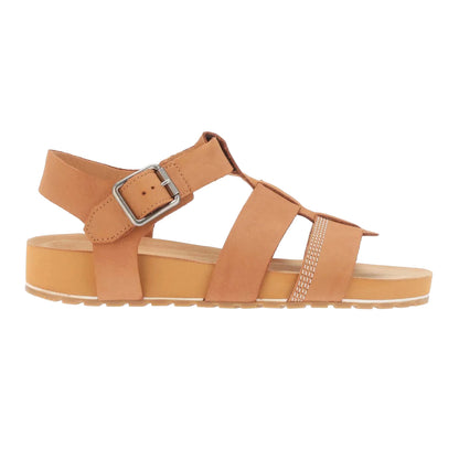 Wheat - Side - Timberland Womens-Ladies Malibu Waves 2.0 Nubuck Sandals