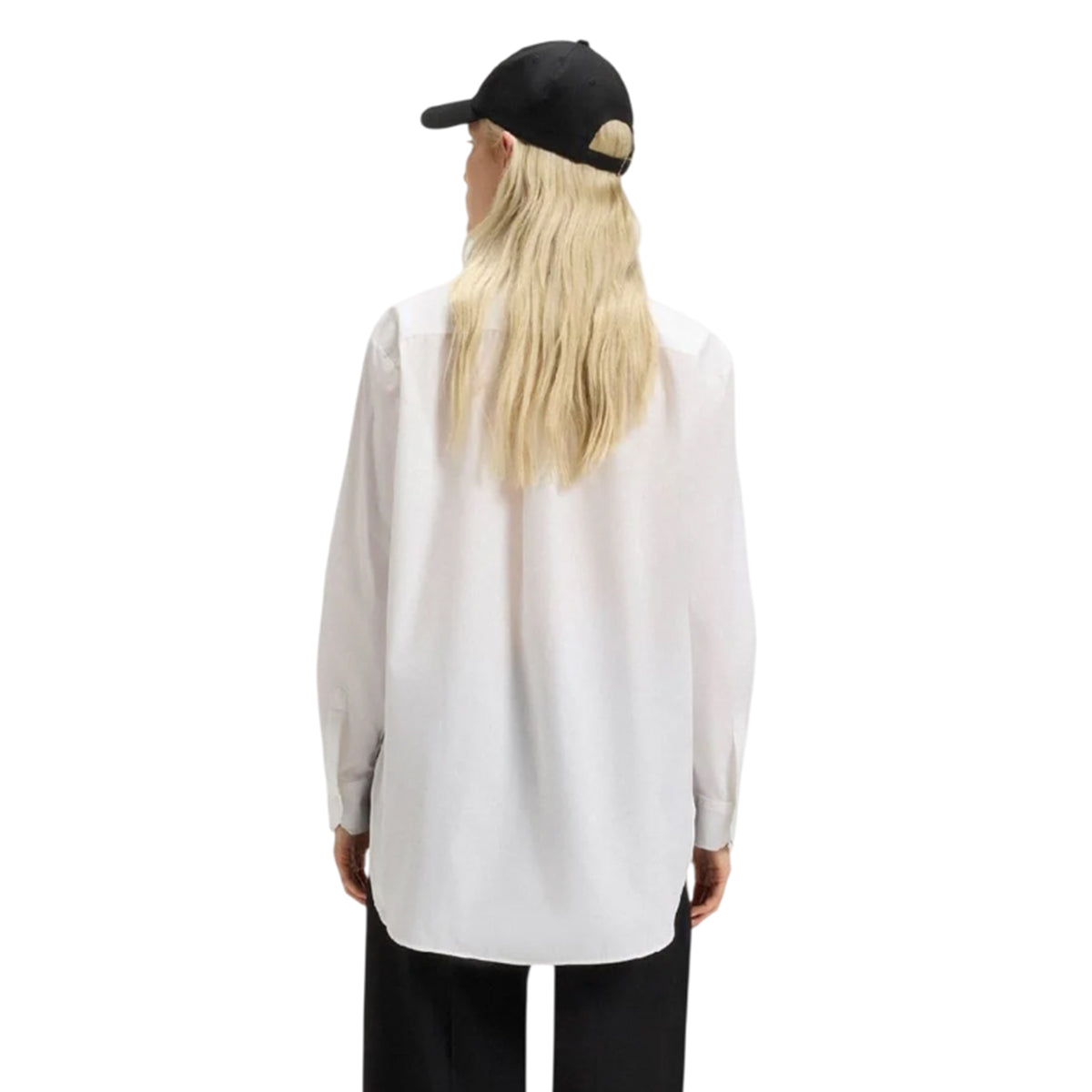 White - Back - Hugo Womens-Ladies Oversized Blouse