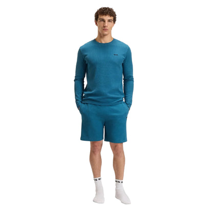 Blue - Lifestyle - Boss Mens Waffle Pyjama Shorts