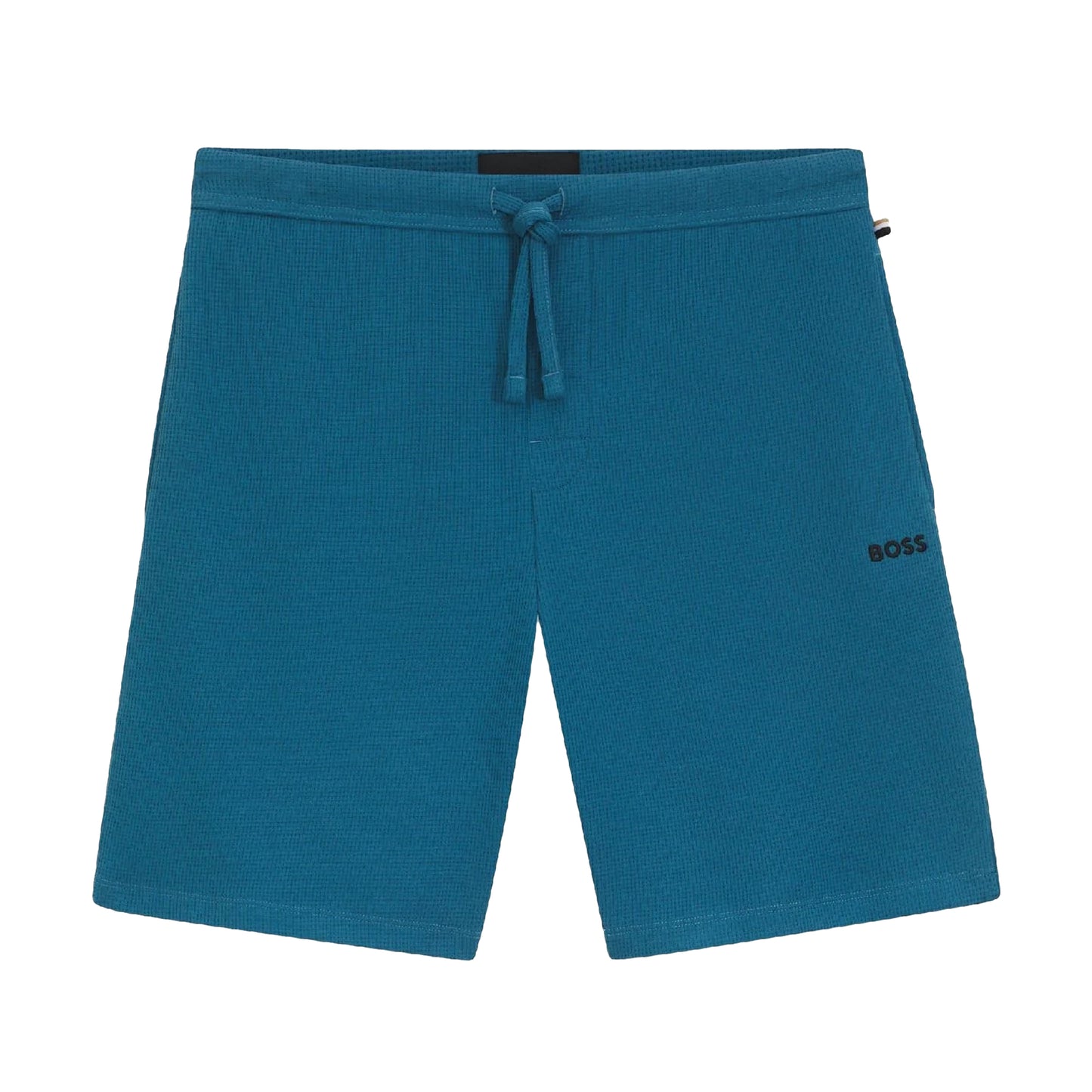 Blue - Front - Boss Mens Waffle Pyjama Shorts