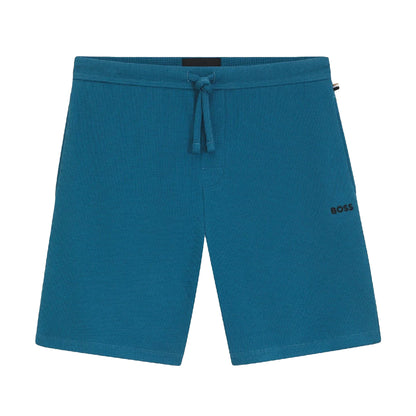 Blue - Front - Boss Mens Waffle Pyjama Shorts