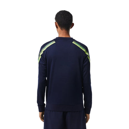 Blue - Back - Lacoste Unisex Adult Stripe Logo Classic Tennis Sweatshirt