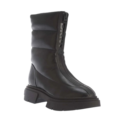 Black - Side - DKNY Womens-Ladies Fiza Zip Detail Winter Boots