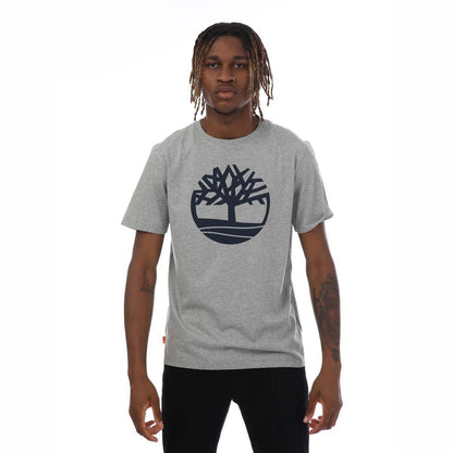 Grey Heather - Front - Timberland Mens Kennebec River Tree Logo Heather T-Shirt