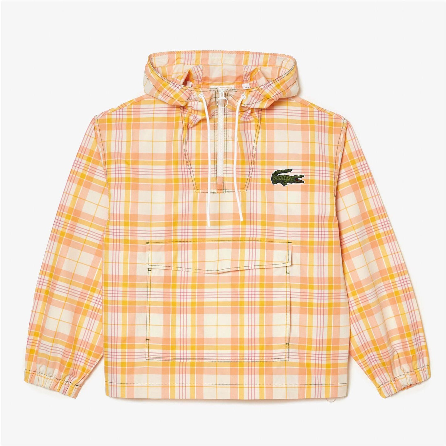 Cream - Front - Lacoste Womens-Ladies Striped Pull-On Jacket