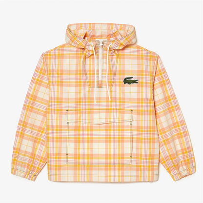 Cream - Front - Lacoste Womens-Ladies Striped Pull-On Jacket