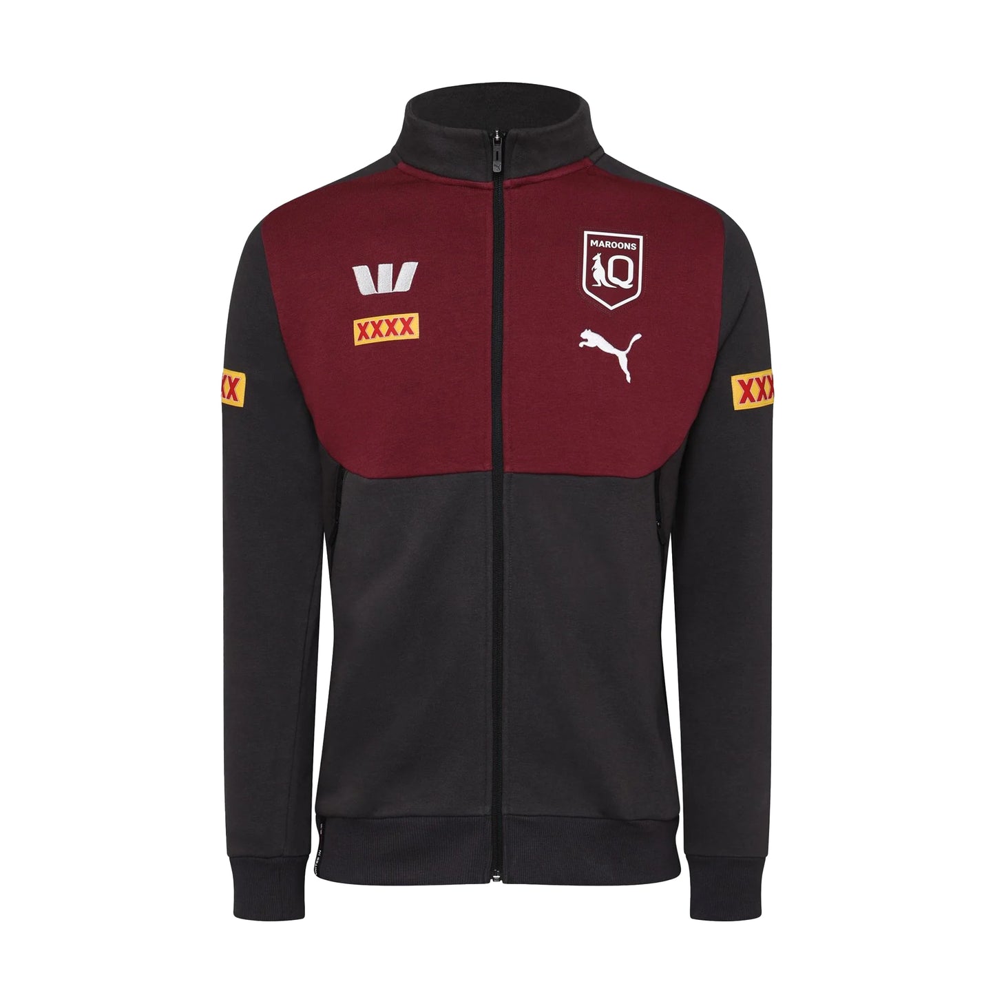 Burgundy - Front - Puma Mens Queensland Maroons Track Jacket