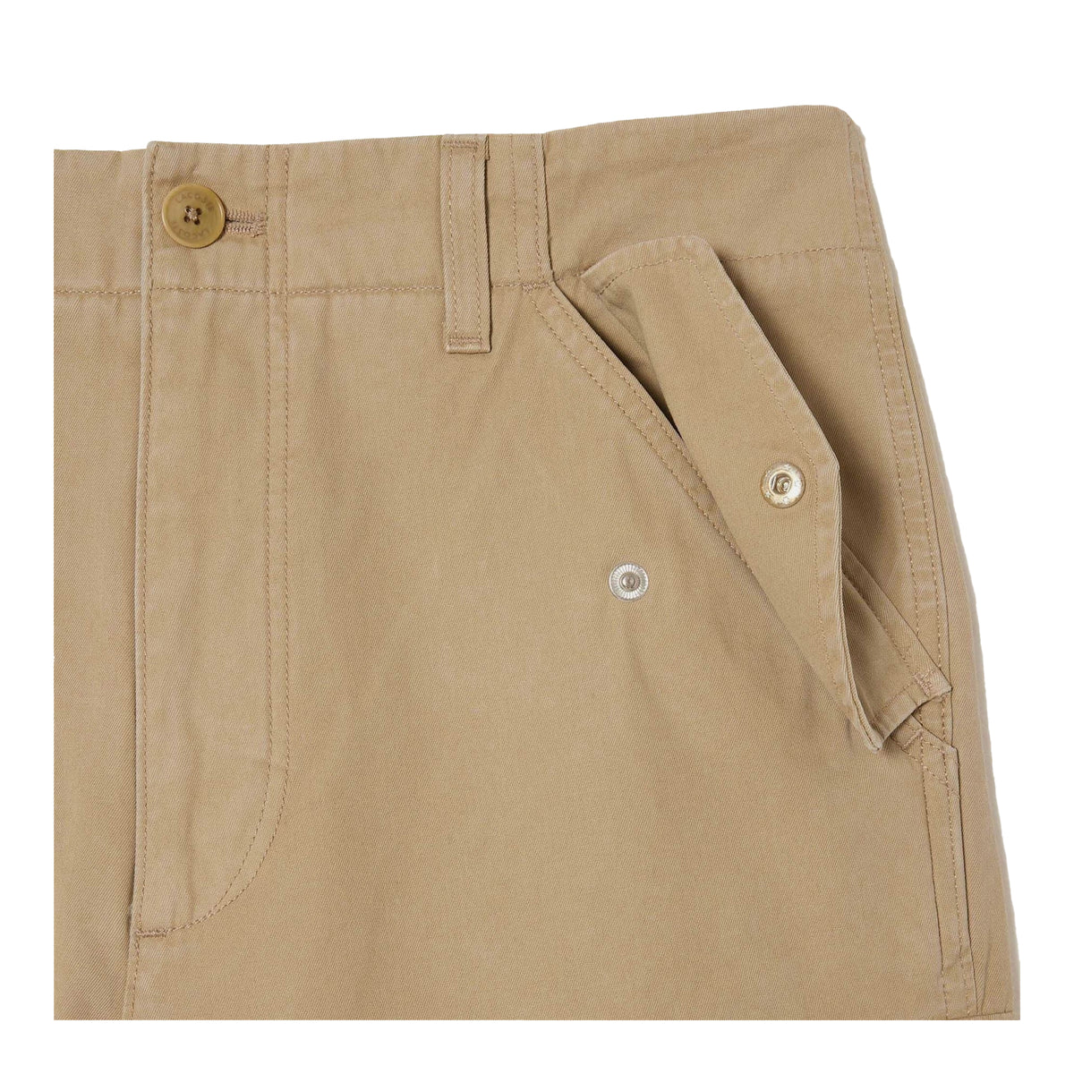 Beige - Back - Lacoste Mens Straight Cargo Trousers