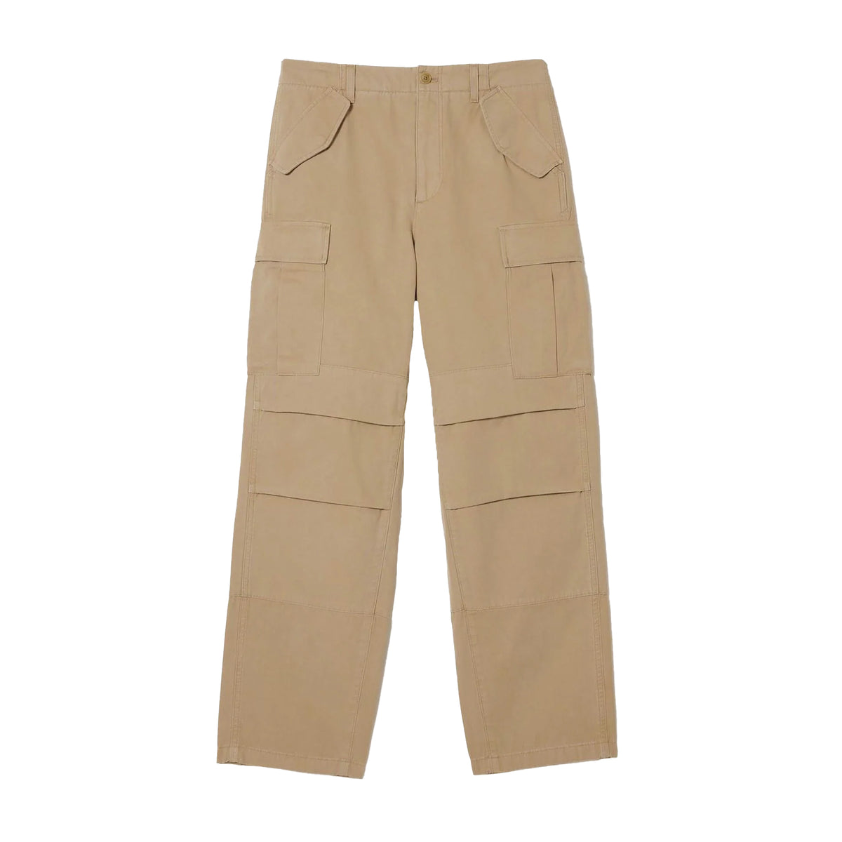 Beige - Front - Lacoste Mens Straight Cargo Trousers