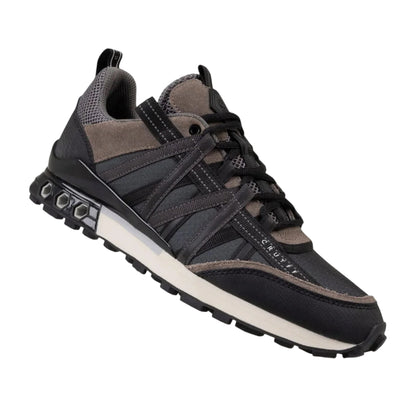 Black - Side - Cruyff Mens Fearia Suede Hex-Tech Trainers