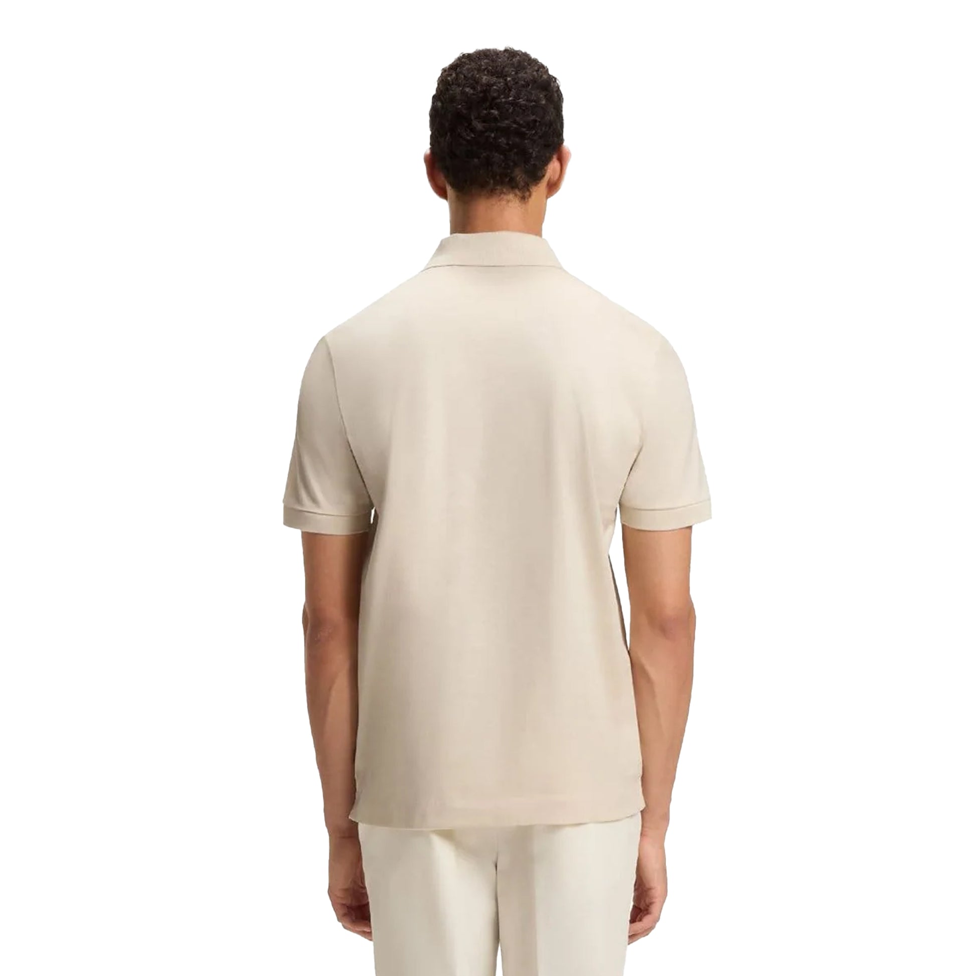 White - Back - Boss Mens H-Paras 65 Quarter Zip Polo Shirt