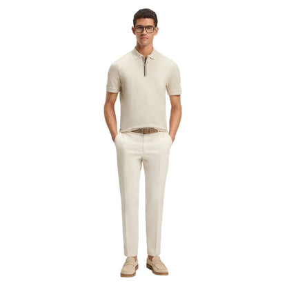 White - Lifestyle - Boss Mens H-Paras 65 Quarter Zip Polo Shirt