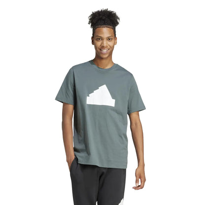 Grey - Side - Adidas Mens Future Icons Badge of Sport T-Shirt