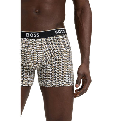 Black-Navy-Multicoloured - Side - Boss Mens Power Briefs (Pack of 3)