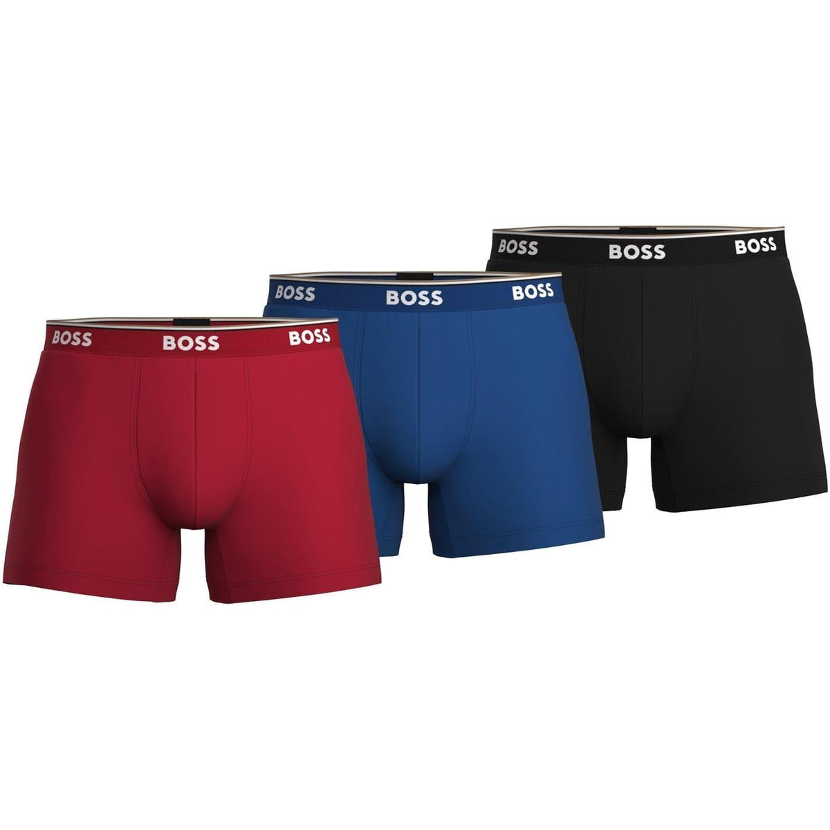 Black-Red-Blue - Front - Boss Mens Power Briefs (Pack of 3)