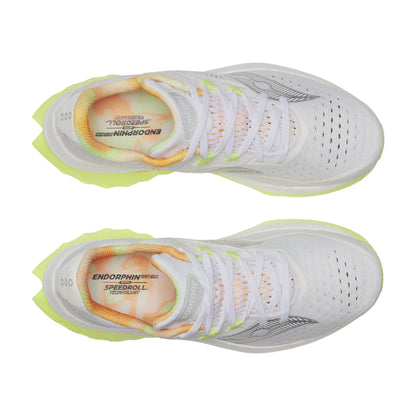 White-Yellow - Lifestyle - Saucony Womens-Ladies Endorphin Speed 4 Running Trainers