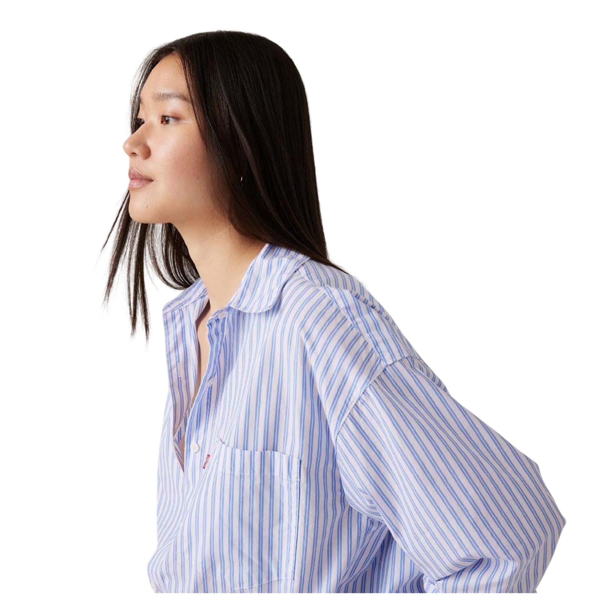 Blue - Side - Levis Womens-Ladies Nola Long-Sleeved Shirt