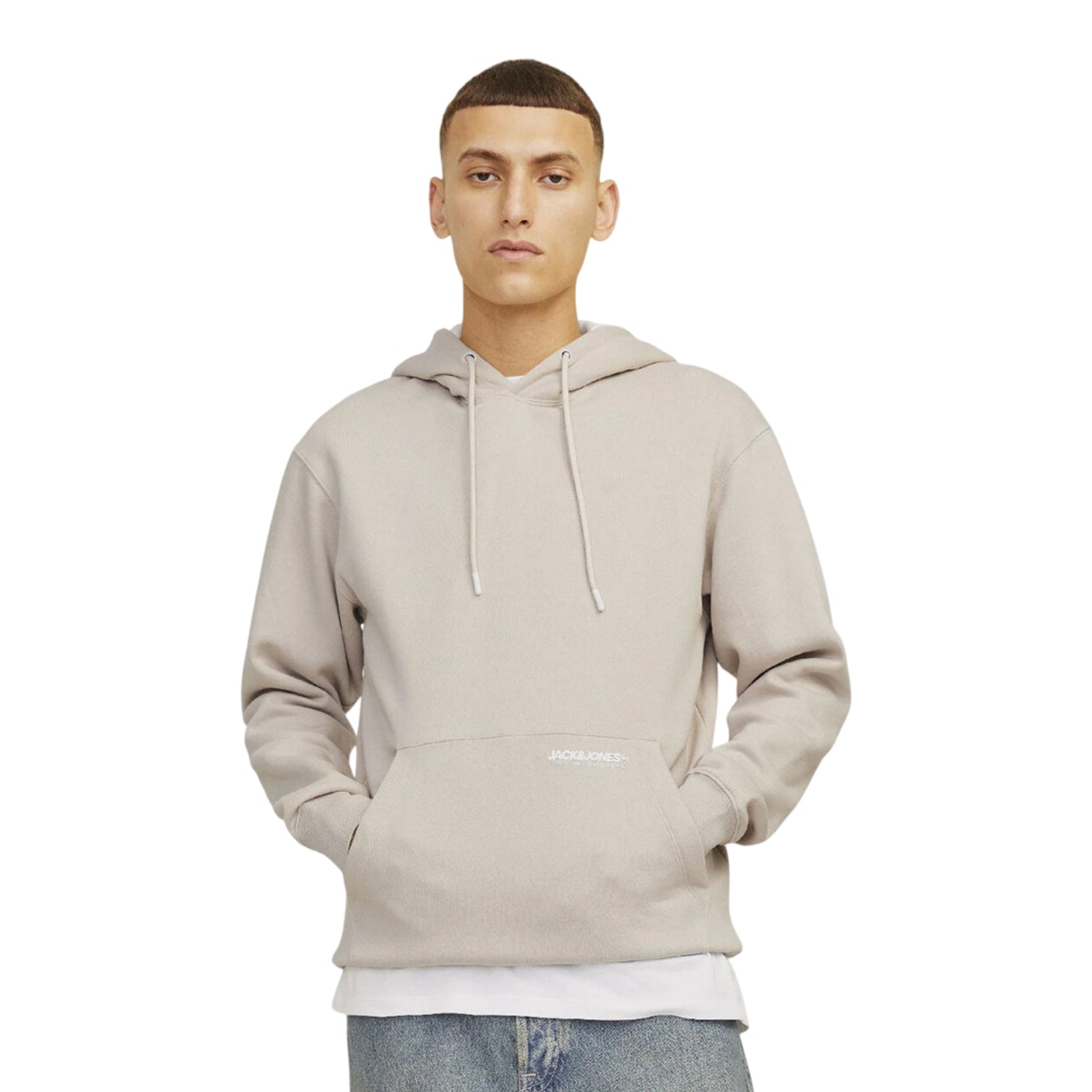 Beige - Lifestyle - Jack And Jones Mens Elegacy Hoodie