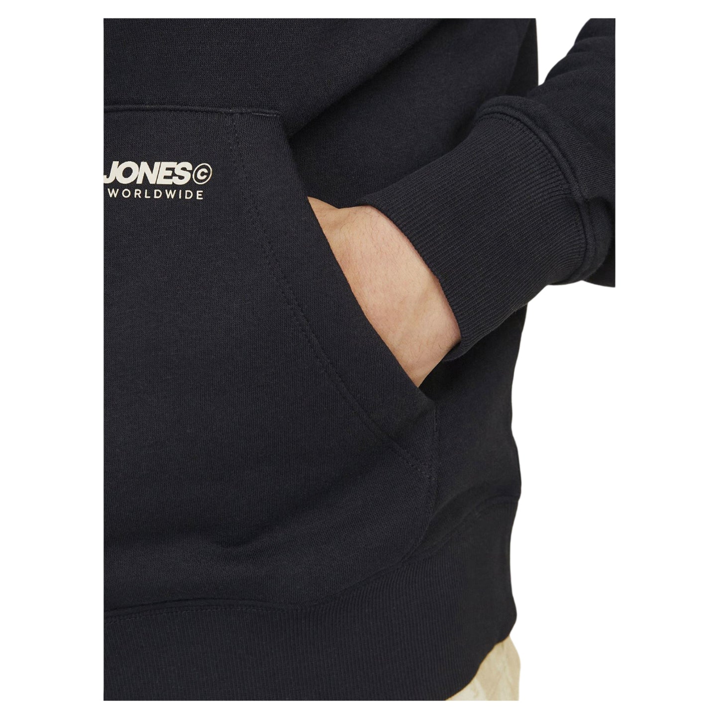 Black - Side - Jack And Jones Mens Elegacy Hoodie