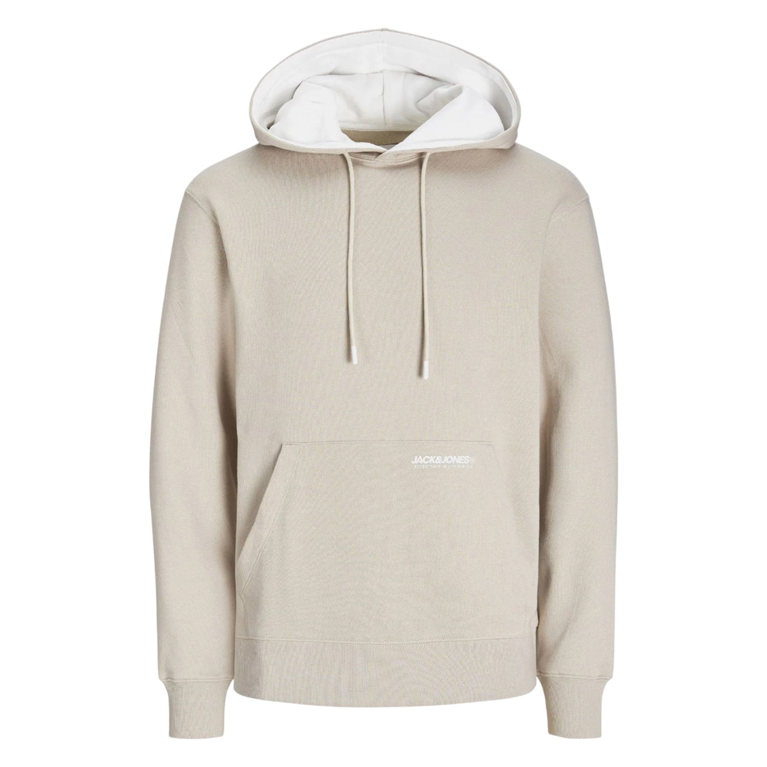 Beige - Front - Jack And Jones Mens Elegacy Hoodie
