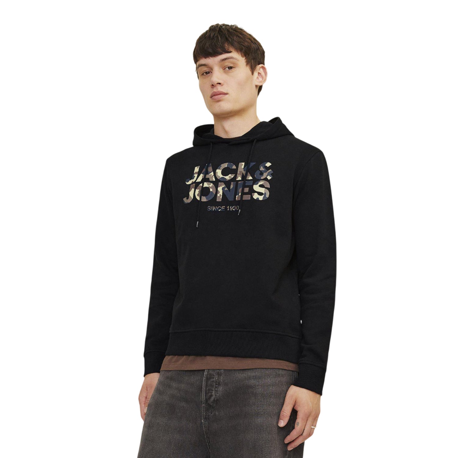 Black - Pack Shot - Jack And Jones Mens James Hoodie