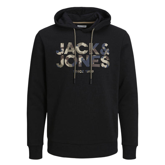 Black - Front - Jack And Jones Mens James Hoodie