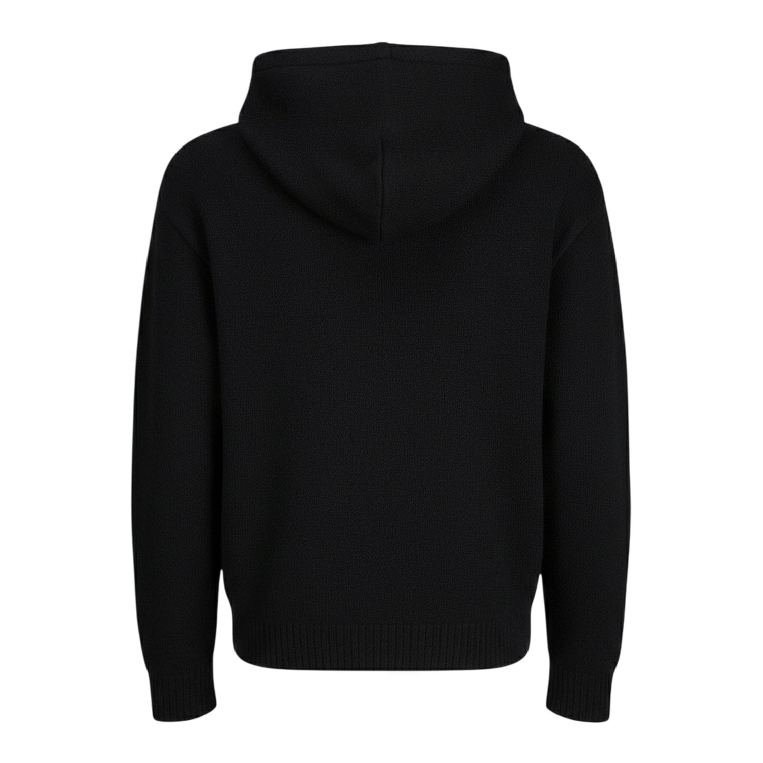 Black - Back - Jack And Jones Mens Ollie Knitted Hoodie