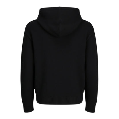 Black - Back - Jack And Jones Mens Ollie Knitted Hoodie