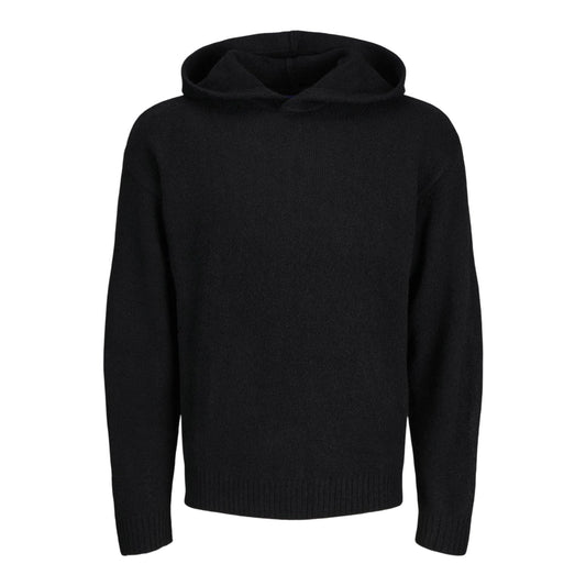 Black - Front - Jack And Jones Mens Ollie Knitted Hoodie