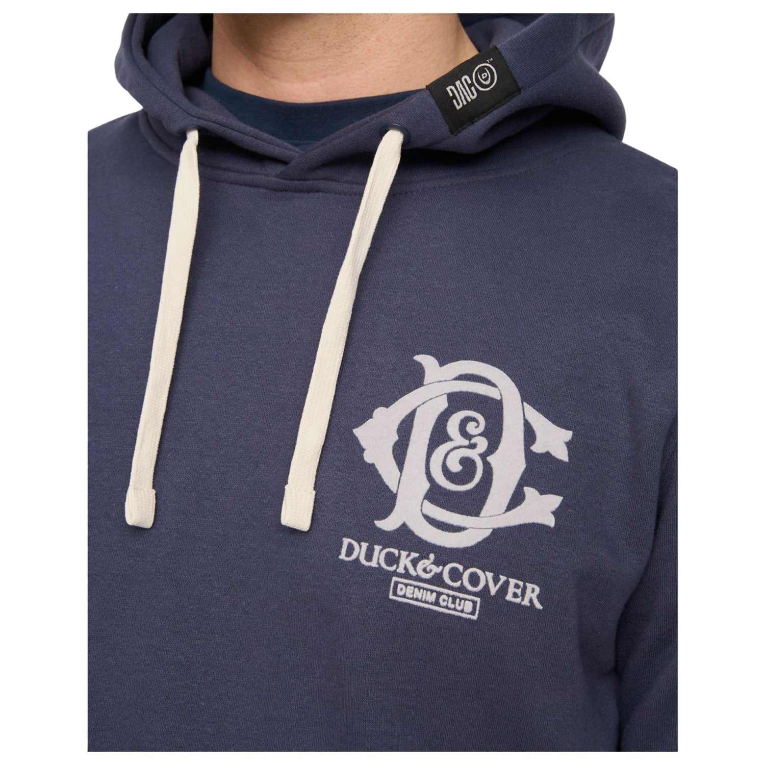 Navy - Side - Duck and Cover Mens Randolph Hoodie