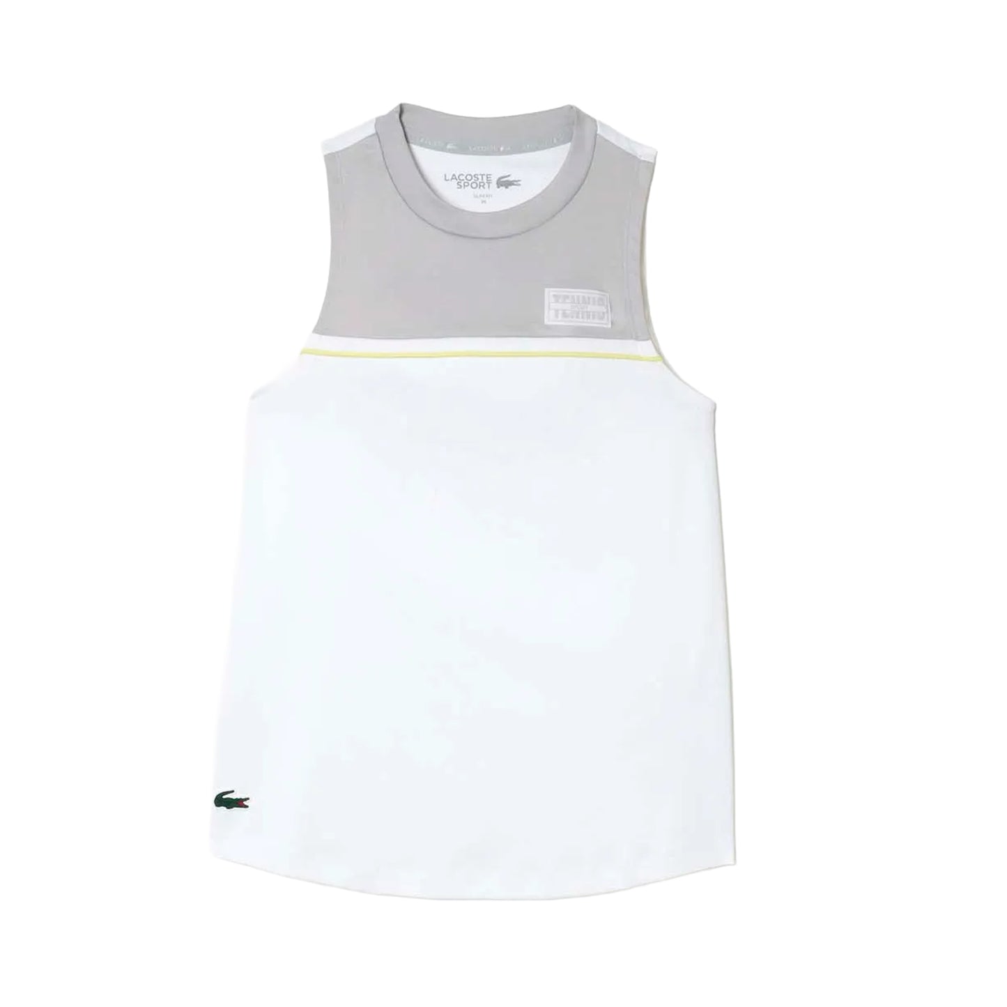 White-Grey - Front - Lacoste Womens-Ladies Contrast Stretch Sport T-Shirt