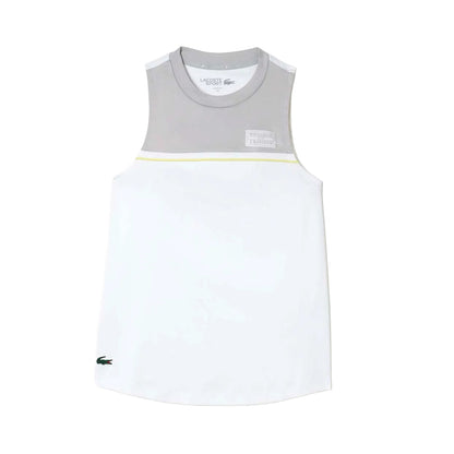 White-Grey - Front - Lacoste Womens-Ladies Contrast Stretch Sport T-Shirt
