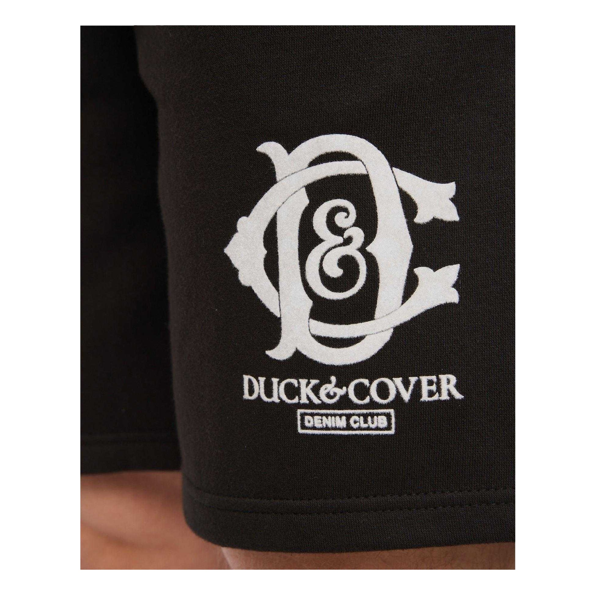 Black - Side - Duck and Cover Mens Randolph Logo Shorts