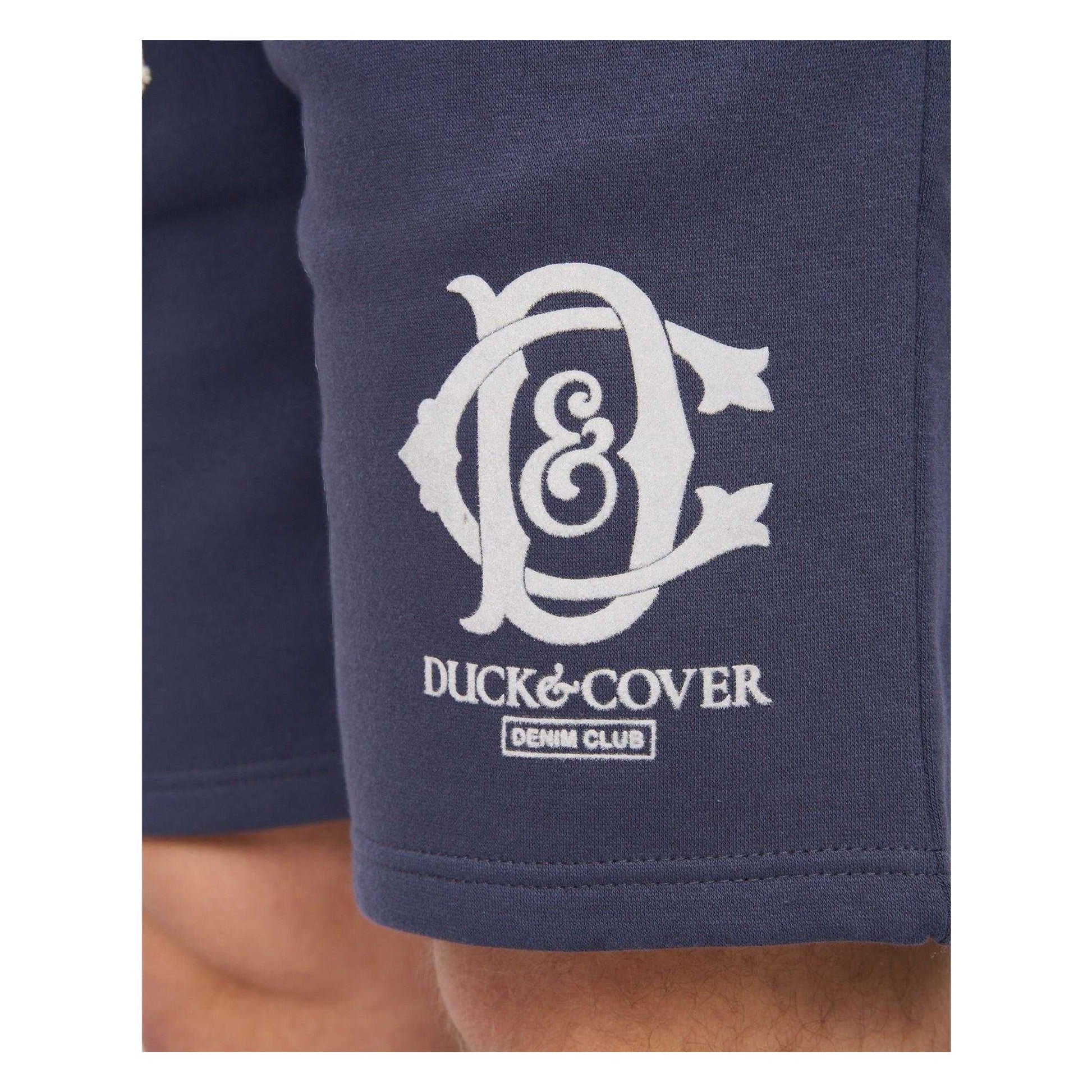 Navy - Side - Duck and Cover Mens Randolph Logo Shorts