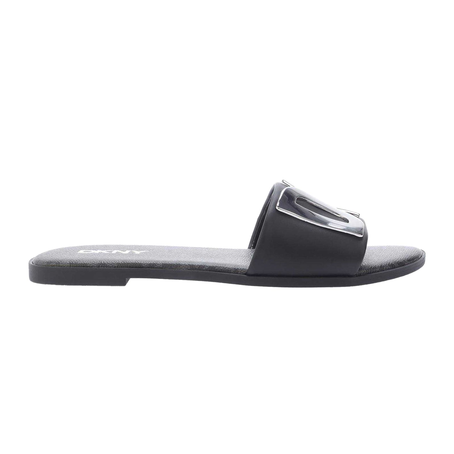 Black - Front - DKNY Womens-Ladies Wanda 2 Flat Sliders