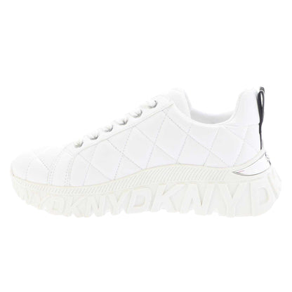 White - Side - DKNY Womens-Ladies Lathen Lace Up Trainers