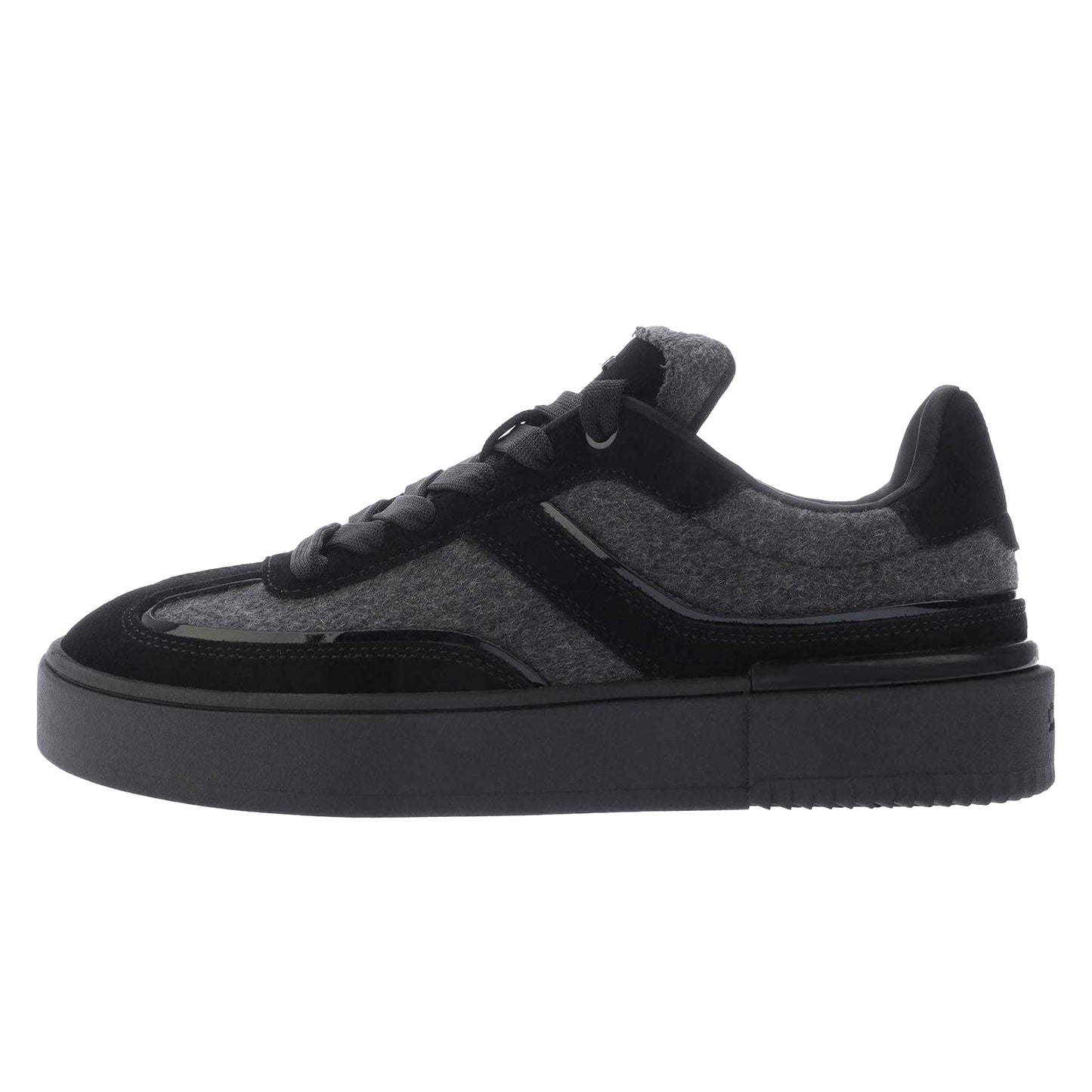 Black-Grey - Back - DKNY Womens-Ladies Bethan Suede Trim Lace Up Trainers