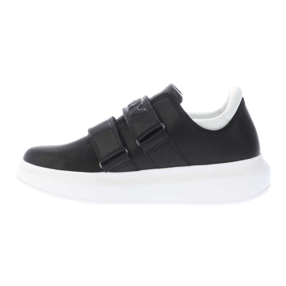 Black - Back - DKNY Womens-Ladies Jamiah Leather Hook and Loop Trainers