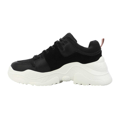 Black - Back - DKNY Womens-Ladies Odella Leather Chunky Platform Trainers
