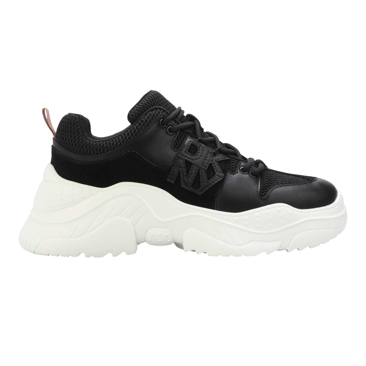 Black - Front - DKNY Womens-Ladies Odella Leather Chunky Platform Trainers