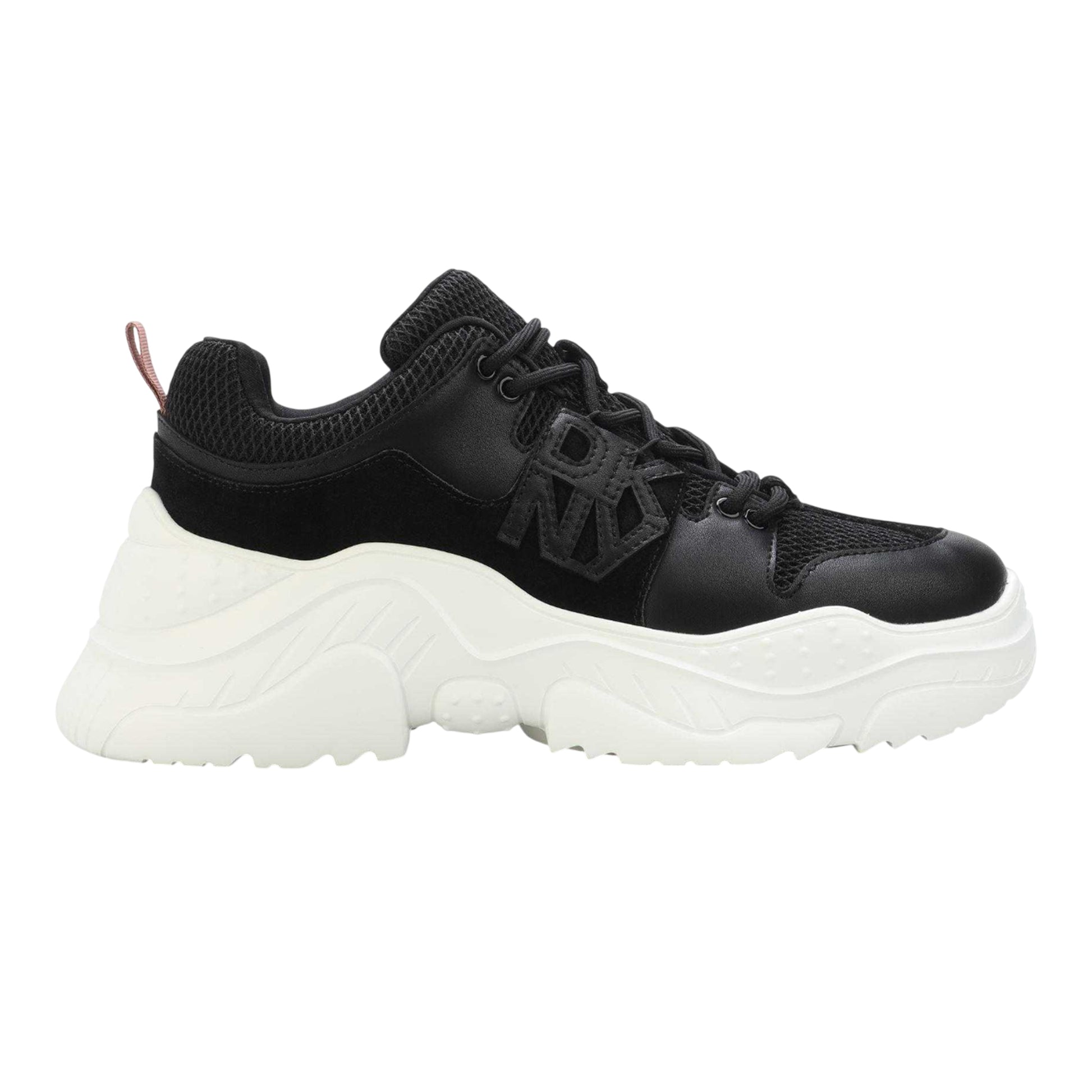 Black - Front - DKNY Womens-Ladies Odella Leather Chunky Platform Trainers