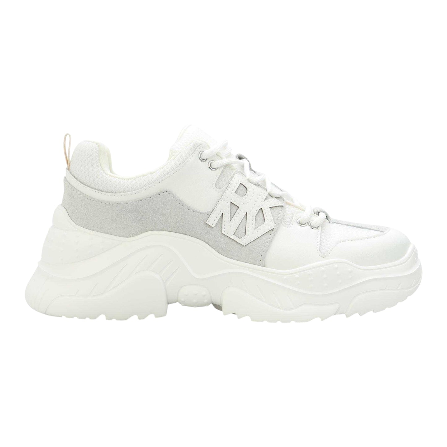 White - Front - DKNY Womens-Ladies Odella Leather Chunky Platform Trainers
