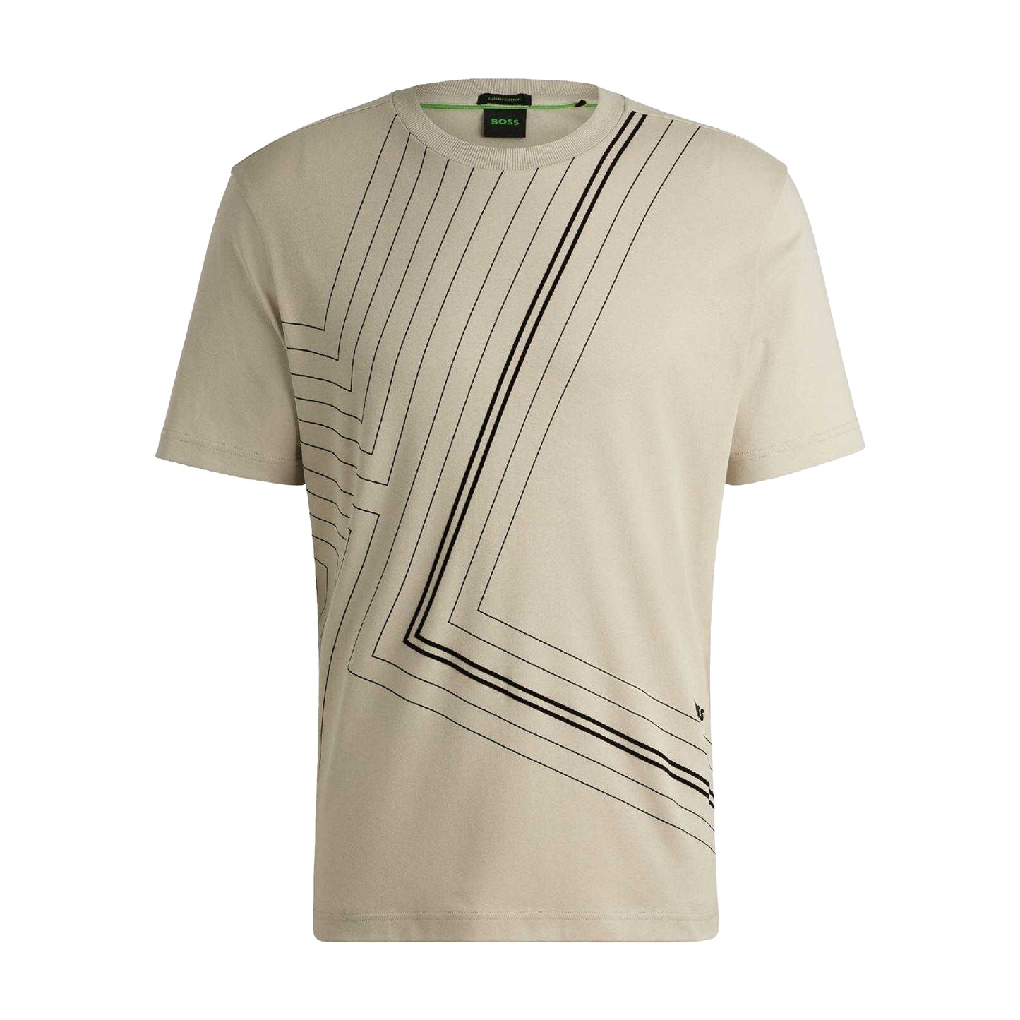 Beige - Front - Hugo Boss Mens Tee7 Regular T-Shirt