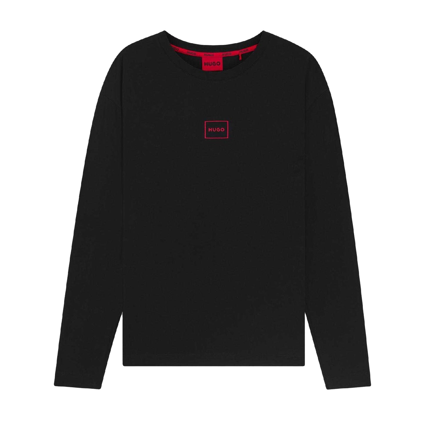 Black - Front - Hugo Mens Laze Long-Sleeved T-Shirt