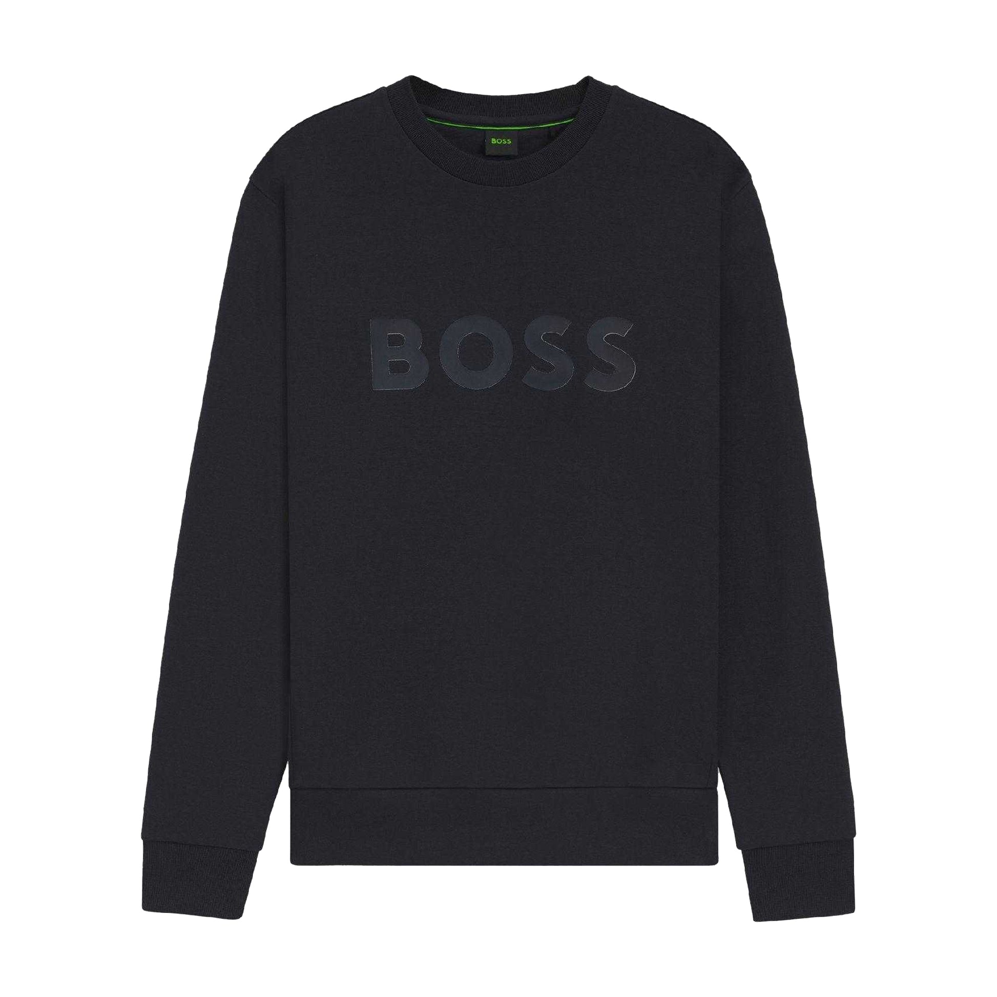 Dark Blue - Front - Boss Mens Salbo Logo Sweatshirt