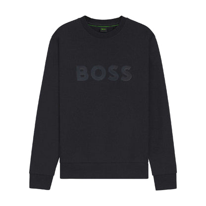 Dark Blue - Front - Boss Mens Salbo Logo Sweatshirt