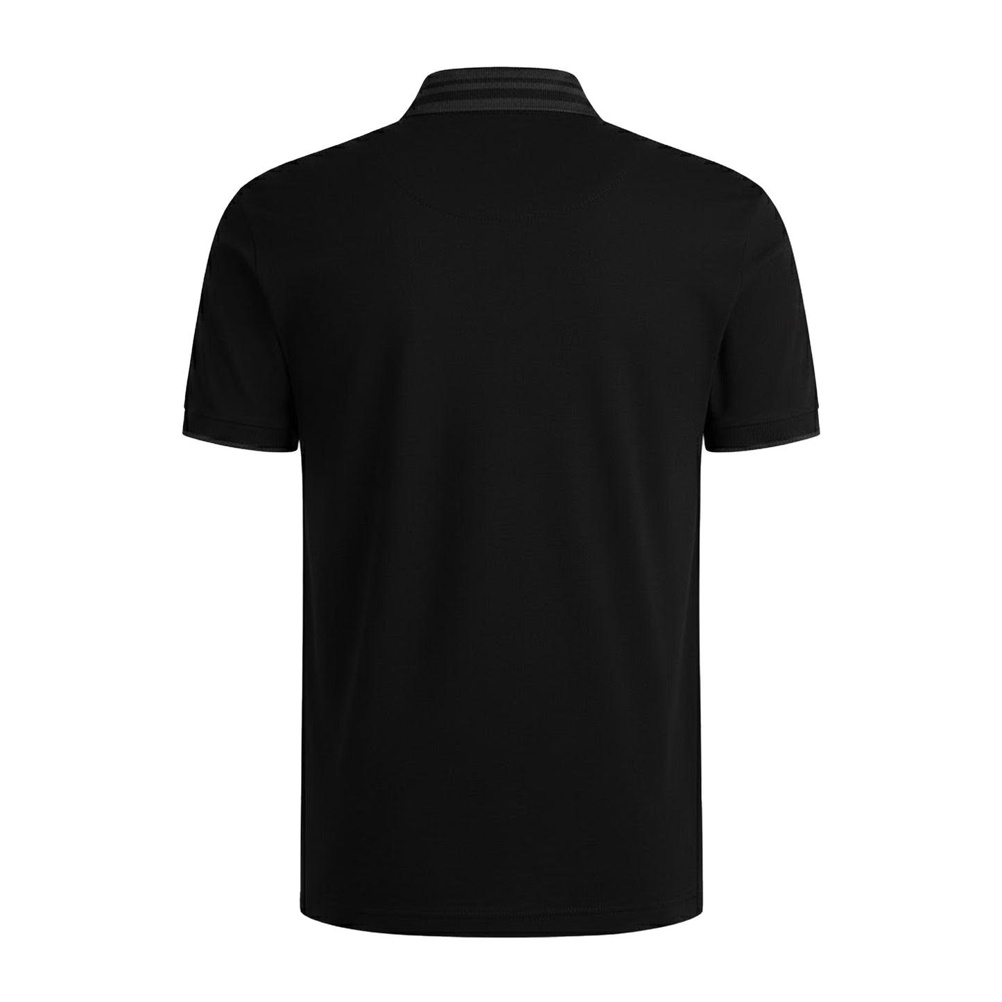Black - Back - Boss Mens Paule Striped Neckline Polo Shirt